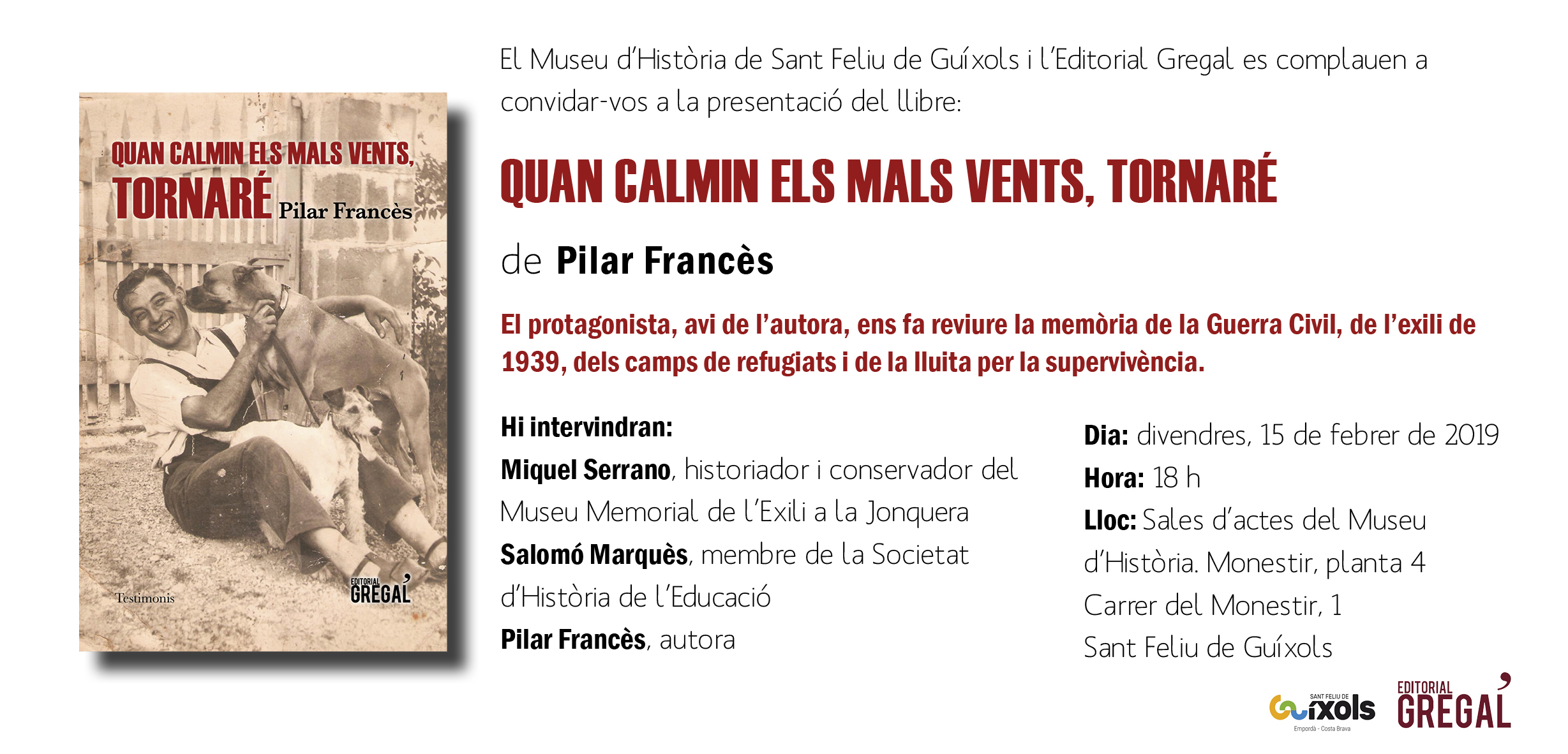 Invitació QUAN CALMIN ELS MALS VENTS_Sant Feliu de G.